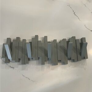 Modern Gray Wall Coat/Bag Wall Mount